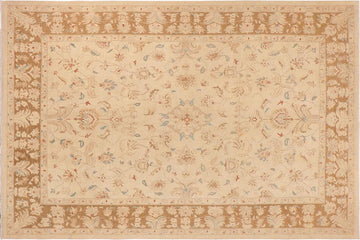 handmade Traditional Kafkaz Chobi Ziegler Beige Brown Hand Knotted RECTANGLE 100% WOOL area rug 10 x 14